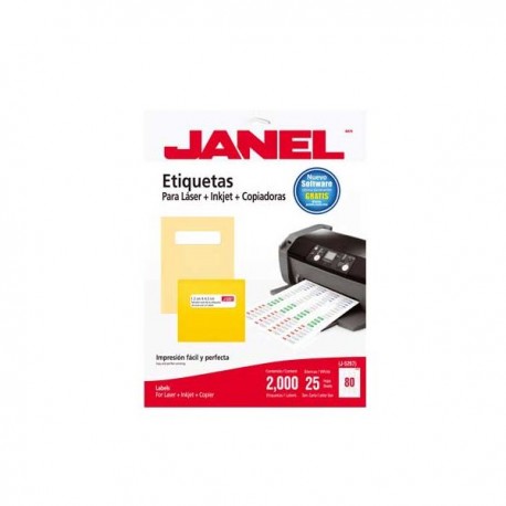 ETIQUETA JANEL LASER 1.3 X 4.5 CM C/2000 ARTICULOS ESCOLAR Y OFICINA