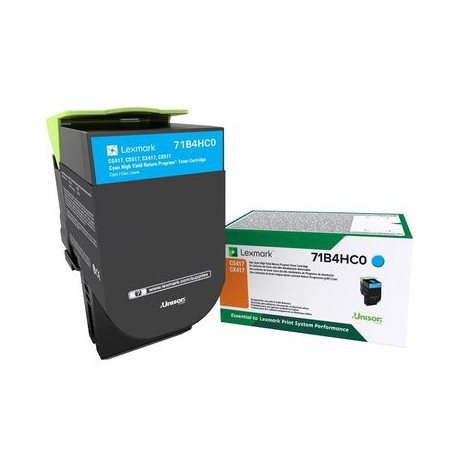 TONER LEXMARK CYAN EXTRA ALTO RENDIMIENTO CS417/CX417 71B4HC0