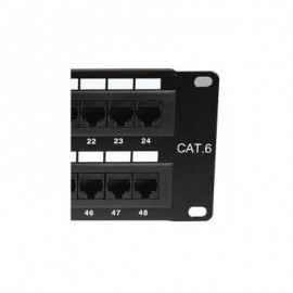 PANEL DE PARCHEO NEXXT 24 PUERTOS RJ-45 19" CAT6 NEGRO AW191NXT06