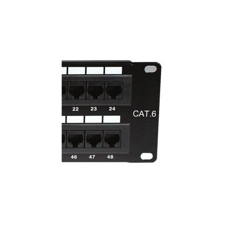 PANEL DE PARCHEO NEXXT 24 PUERTOS RJ-45 19" CAT6 NEGRO AW191NXT06