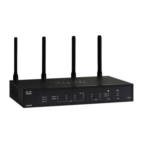 ROUTER CISCO RV340W 10/100/1000 MBPS 2.4 GHZ / 5 GHZ EXTERNO 4 NEGRO