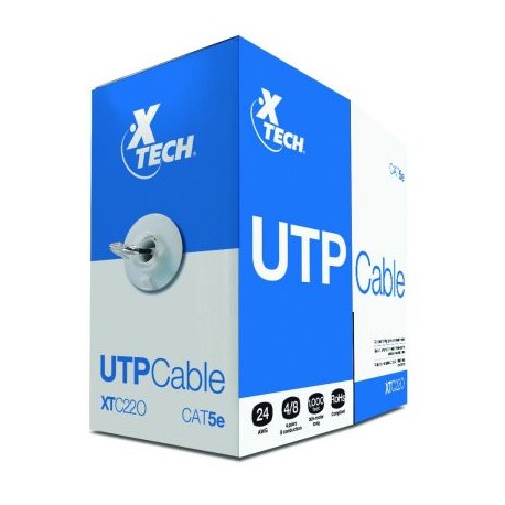BOBINA DE CABLE UTP XTECH XTC-220 CAT 5E 305M GRIS