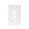 PLACA QUICKPORT PARA JACK SENCILLA 2 ENTRADAS LEVITON (42080-2WS)