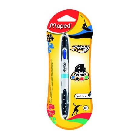 BOLIGRAFO MAPED TWIN TIP STANDARD X1 PUNTO MEDIO 4 EN 1 COLORES BLISTE